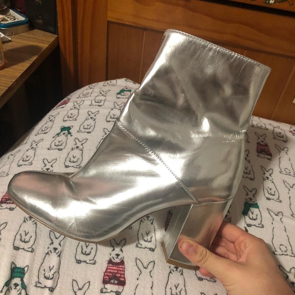 silver space boots